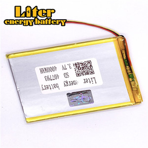 Plugue 1.0-<strong>3</strong> F&aacute;brica factory high quality lithium polymer battery <strong>3</strong>.7 V 407793 4000 mAh Li-ion rechargeable LiPo battery - Product Image 3