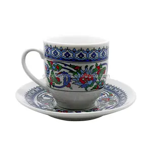 Bulk Turkish Emporium Porcelain Espresso Coffee Cup Saucer Set von 6