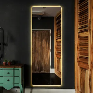مرآة حائطية كبيرة بإضاءة LED تُستخدم كمرآة زياء، مرآة حائطية كاملة ذكية بإضاءة LED ومرآة بطول كامل