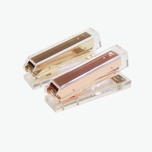 <span class=keywords><strong>HUISEN</strong></span>-Juego de grapadora acrílica para oficina, placa de Metal, oro rosa patentado - Product Image 2