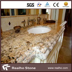 Ogee Tepi Emas Coklat Persa Granit Countertops