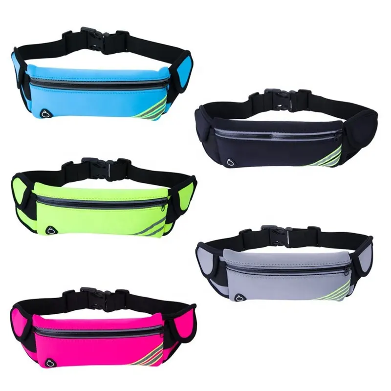 Running Belt Waist Bag With Water Bottles Best Fitness Gear Reflective Waist Pack Phone Holder for Running Hiking , Cycling