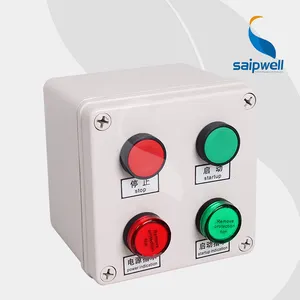 Custom OEM ODM caja de Control caja con interruptor de botón pulsador IP65 a prueba de agua de plástico Saip caja de Control