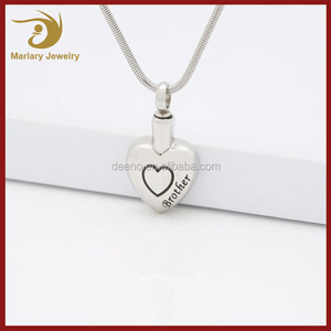 Acero Inoxidable al por mayor Del Corazón Joyas Cremación Colgante Grabado Libre Hermano Palabra - Product Image 3