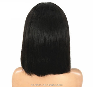 Virginal brasileño peluca del frente del cordón del pelo pre pellizcado natural unprcessed corto pelucas de cabeza pequeña - Product Image 3