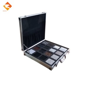 In stock aluminum suitcase portable display case quartz stone sample display box