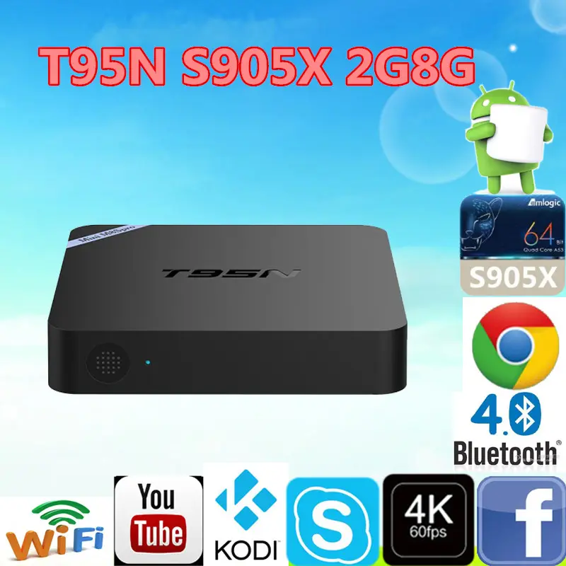 YENI YENI YENI!!! T95M T95 T95N Android 6.0 TV Kutusu WiFi Hava Fare Klavye Desteği youtube, Skype, gmail. Kodi 16.0 OTT TV BOX