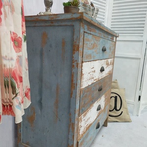 Mobili da Salotto Shabby Chic all'Ingrosso Cassettiera <span class=keywords><strong>Vintage</strong></span> in Legno Riciclato Usato Arredamento Soggiorno Shabby Chic - Product Image 5