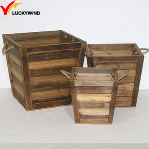 Customized 3 Pieces Nature Finish Distressed Vintage <strong>Apple</strong> Pine Wood Vegetable <strong>Crates</strong> <strong>for</strong> <strong>Sale</strong> With Metal Handle - Product Image 4