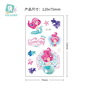 Festa di compleanno Decorazione Della Sirena Rifornimenti Del Partito Del Mestiere Autoadesivo Del Tatuaggio Del Tatuaggio Tribale Little Mermaid Fumetto Tatuaggi - Product Image 2
