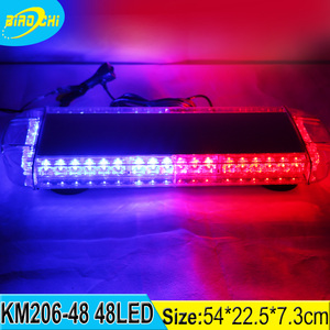 Biaochi usine 21 "48LED <span class=keywords><strong>feu</strong></span> de circulation avertissement Super lumineux aimant support utilisé rouge bleu Led stroboscope barre de lumière de secours - Product Image 2
