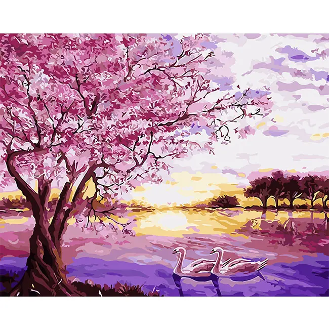 2019 new abstract tree 3D picture diy oil painting By Numbers Kits, diy paint by numbers chinese painting