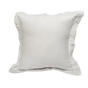 100% pure linen stonewashed pillowcase pillow sham with long ruffle/flange