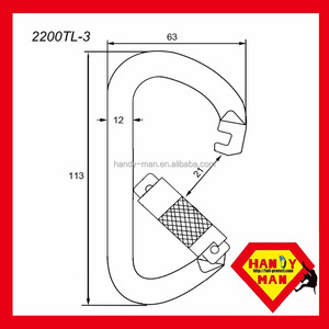 Mosquetón de Acero Galvanizado ANSI-2448TL Tipo D con Cierre Giratorio y Pasador Cativo - Product Image 2