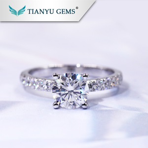 14 K/18 k Blanco/oro amarillo 1ct-2 Carat Forever one def VVS diamante sintético moissanite compromiso precio del anillo - Product Image 1