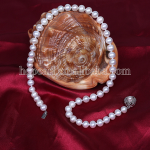 Collar de perlas de agua dulce, joyería de perlas
