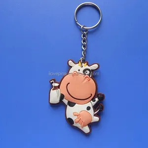कस्टम 3d मुलायम पीवीसी गाय आकार चाबी का गुच्छा के लिए हाथ बैग/कपड़े
