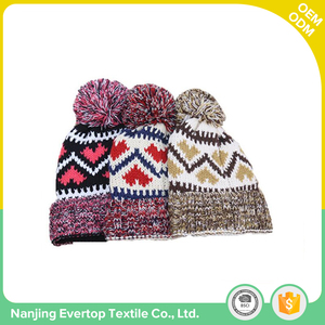 Your own logo custom design warm knitted women winter beanies hats - Product Image 1