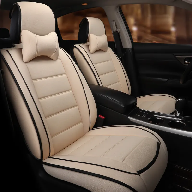 Anti-Slip Auto Auto Abdeckung Sitz Feine Hand Beige Farbe Universal Größe Volle Set Seat Protector Leicht zu Reinigen