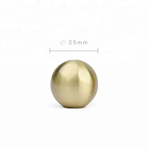 Copper Handle Satin Brass Color Solid Brass Round Ball Pull Handle Copper Knob With Single Hole