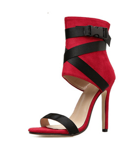 CSS17 Sandalias de tacón alto para mujer Tendencias de moda Temporada de verano Suede Upper Sexy High Heels - Product Image 4
