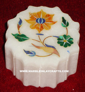 White Inlaid <b>Box</b>, Marble <b>Box</b> - Product Image 1