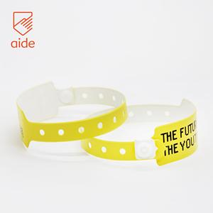 Braccialetto di Plastica Vinile Id Fascia di Polso di Stampa Con Logo Personalizzato