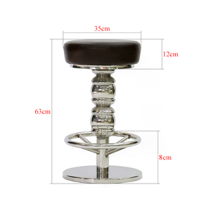 Modern <strong>Black</strong> Metal Stainless Steel Leather Seat Restaurant Hotel <strong>bar</strong> <strong>Stools</strong> - Product Image 5