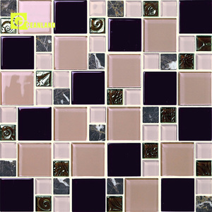 Mosaico de Cristal de Piedra de Colores Mezclados de 30x30 cm, Azulejos de Cerámica - Product Image 5