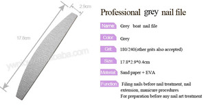 TSZS – limes à ongles professionnelles en forme de bateau, Double face, Logo personnalisé, demi-lune, haute qualité, 180/240 - Product Image 4