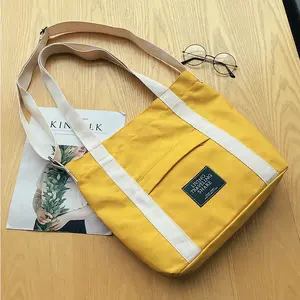 Korean Stylish Hemp Handbags Casual Shoulder Foldaway Durable Work Bag Crossbody Linen Washable Women Canvas Tote Bag for Travel