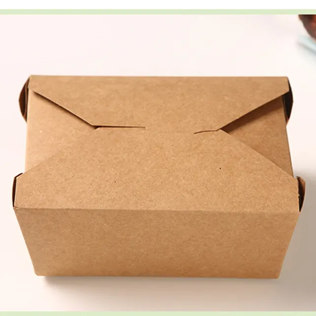 Disposable Kraft Paper Lunch Box takeaway food Salad packaging box