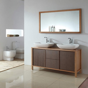 Doppi lavandini <span class=keywords><strong>bagno</strong></span> mobili espresso finitura grigio cenere pavimento toccato classica in legno massello <span class=keywords><strong>bianco</strong></span> da <span class=keywords><strong>bagno</strong></span> vanity - Product Image 5