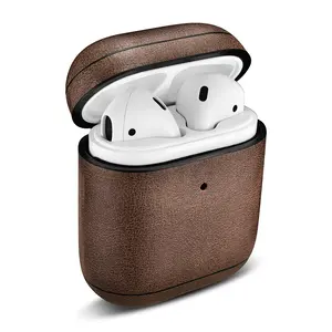 High Quality For AirPods Leather Cover Luxury Real Leather Protective Case For AirPods