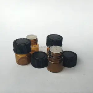 1/4 DRAM 1 ml Bernstein-Glas-Flasche braunes Glas Ätherisches Öl-Flaschen nachfüllbare Behälter-Kits mit Kunststoff-Tropfern