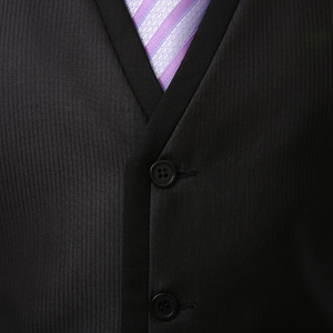 OEM ODM Rompi Setelan Pabrik Profesional Rompi Rompi Hitam Elegan Mode Kustom Rompi Bisnis Poliester untuk Pria - Product Image 4