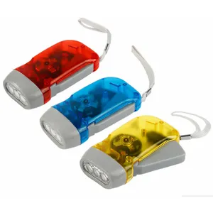 LED Lampu Lampu 3 LED Tangan Tekan Torch