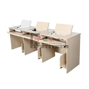 Table d'ordinateur en bois conception bureau rabattable avec support CPU Double Table d'ordinateur portable pour table de travail de bureau universitaire