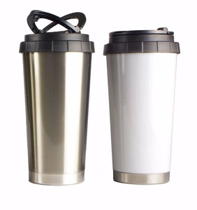 16oz उच्च बनाने की क्रिया कोटिंग स्टेनलेस स्टील बोतल थर्मस क्लासिक पोर्टेबल संभाल के साथ मग सभी सफेद - Product Image 2