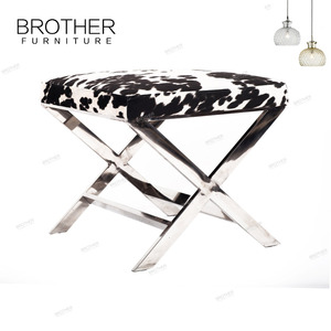 Home Storage Ottoman <strong>Stool</strong> Upholstery <strong>Crushed</strong> Green Velvet Bench Steel Legs
