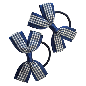 Blu Navy e bianco percalle archi dei capelli legami dei capelli - Product Image 1