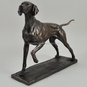 Tuin Decoratieve Levensgrote Liggen Hond Standbeeld Bronzen Greyhound Sculpturen - Product Image 5