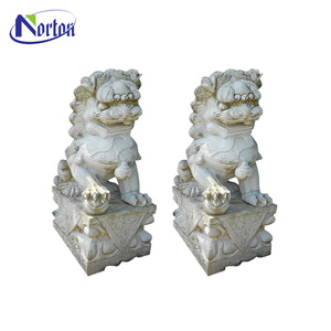 Personalizado grande granito chinês Foo Dog Estátua Moderna Outdoor Garden Foo Dog Escultura Handmade Natural Mármore Animal Pedra Escultura - Product Image 4