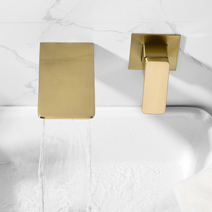 A parete Oro Spazzolato Singola Maniglia Bagno Miscelatore Del Bacino Rubinetto - Product Image 2