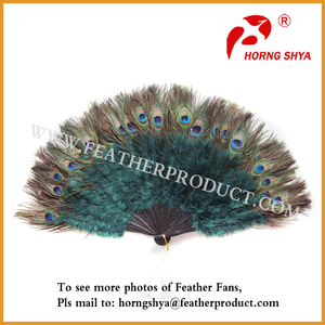 Abanico <span class=keywords><strong>de</strong></span> mano plegable <span class=keywords><strong>de</strong></span> plumas <span class=keywords><strong>de</strong></span> pavo real grande HS para mujer, accesorio para fiesta <span class=keywords><strong>de</strong></span> té, baile <span class=keywords><strong>de</strong></span> vacaciones, decoración nupcial para boda - Product Image 2