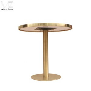 Muebles de diseño nórdico para el hogar, mesa de comedor y acero inoxidable redondo blanco de mármol, Base dorada, estilo sencillo de lujo para restaurante - Product Image 4