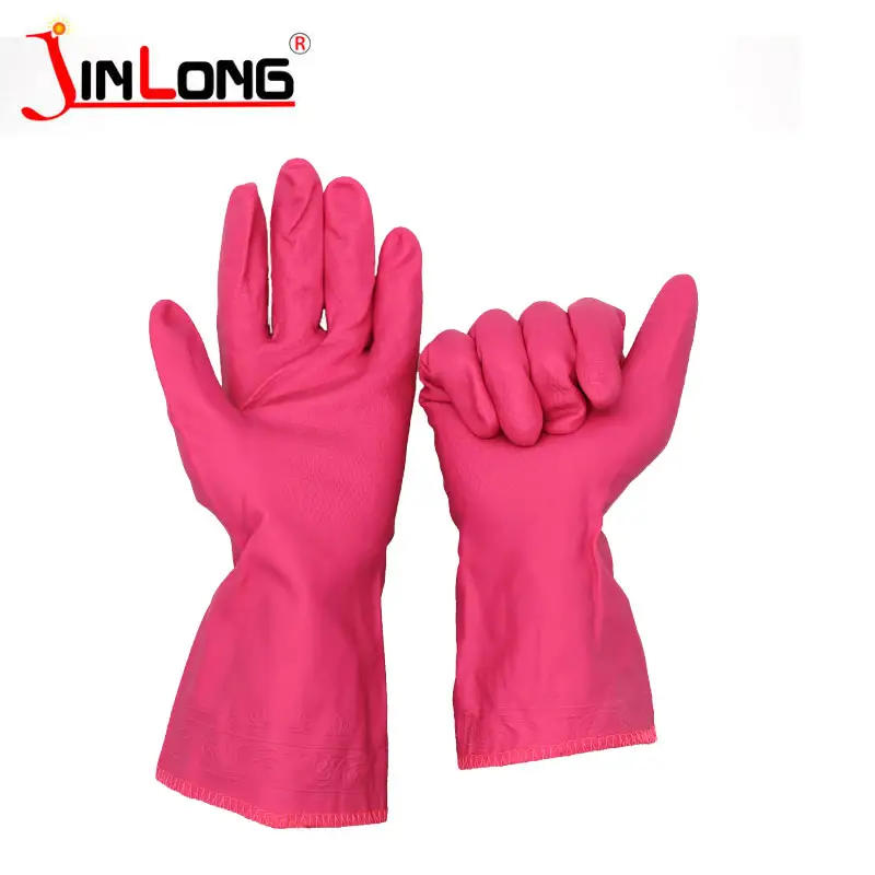 Food grade pink household latex waterproof gloves