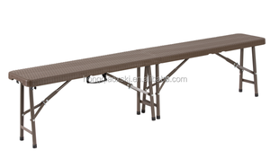 183cm 6FT plastica pieghevole a metà <span class=keywords><strong>tavolo</strong></span> sedia da esterno panca da PATIO <span class=keywords><strong>con</strong></span> Design in Rattan mobili da <span class=keywords><strong>giardino</strong></span> - Product Image 3