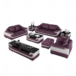 طقم أريكة جلدية لغرفة المعيشة، كنبة فاخرة، قائمة ماركات الأثاث، سوق صيني كبير - Product Image 1