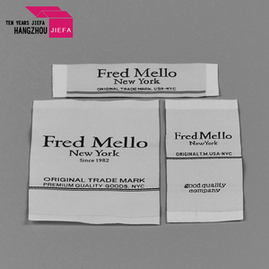 Quần Áo cổ áo thêu chính dệt nhãn cho quần áo trên cuộn/lưới - Product Image 1